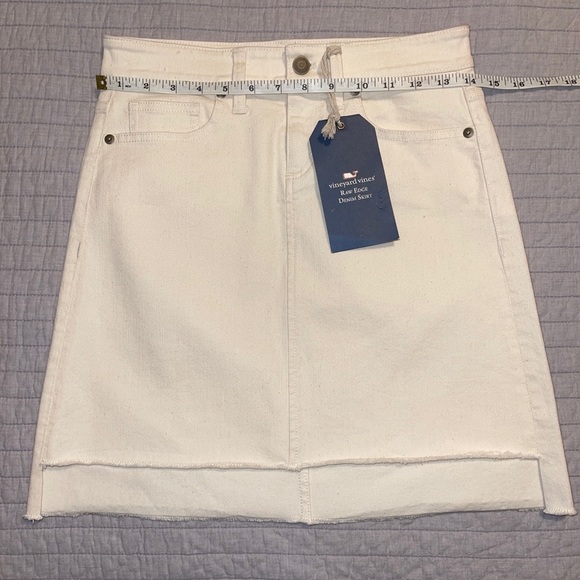 Vineyard Vines Marshmallow Hi-Lo Hem Denim Skirt 0 - Picture 2 of 6